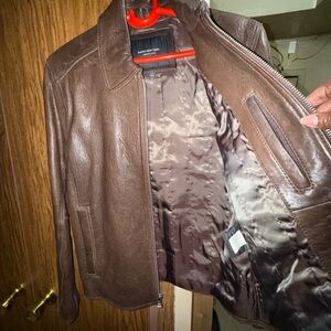 Marc New York Andrew Marc Brown Leather Jacket Men’s Sz Small -Beautiful
